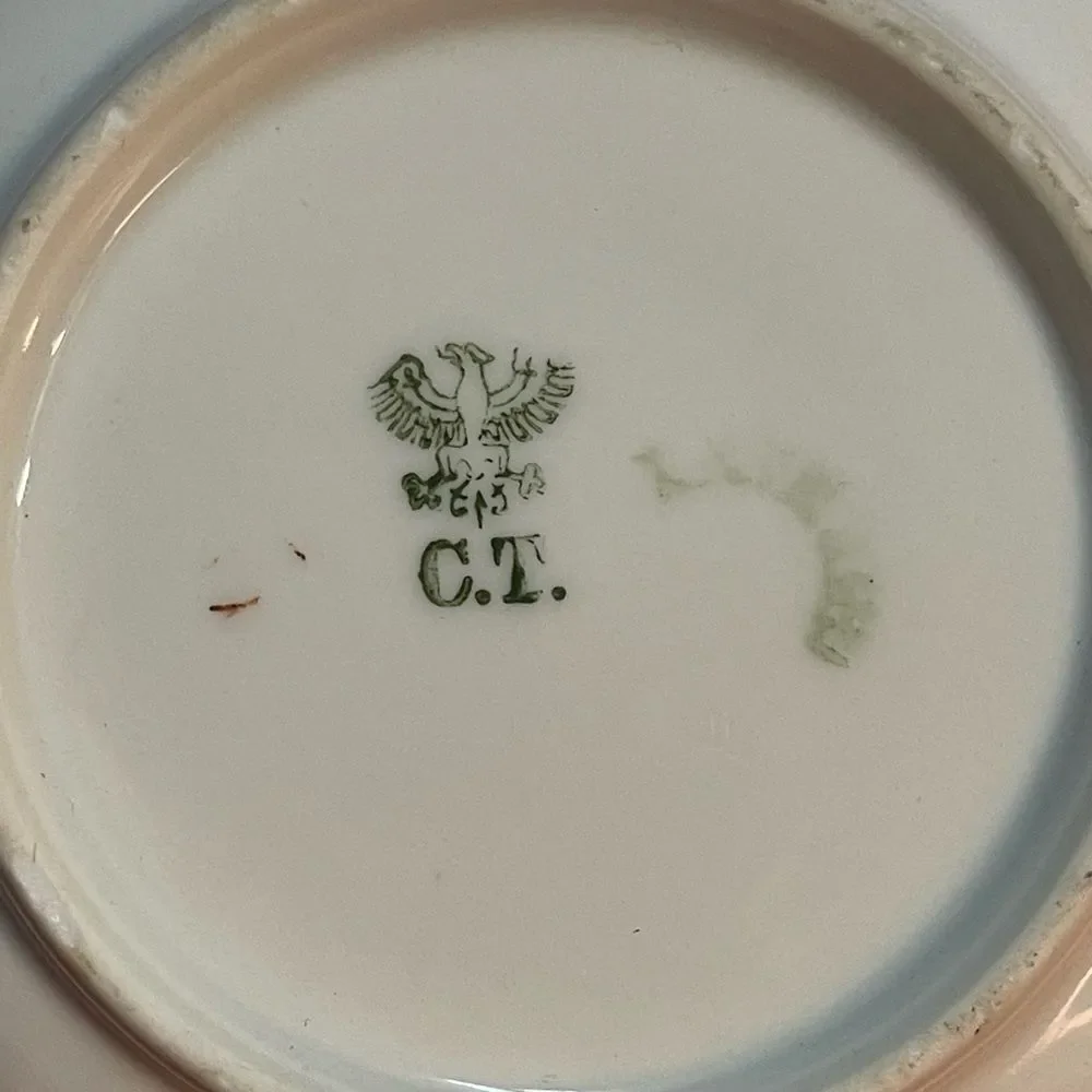Antique‎ Carl Tielsch Demitasse Teacup and Saucer Set. Made in Germany